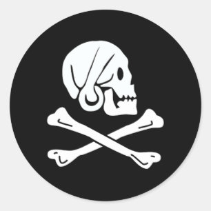 Adesivo Redondo Henry cada bandeira de pirata autêntica