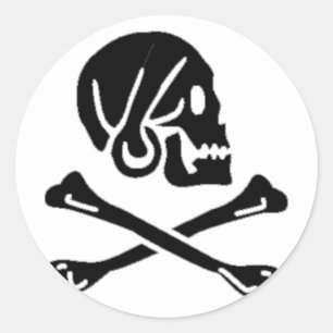 Adesivo Redondo Henry cada bandeira de pirata autêntica