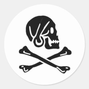 Adesivo Redondo Henry cada bandeira de pirata autêntica