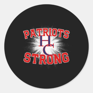 Adesivo Redondo Henry County Patriots Logo Strong Flag H