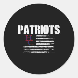Adesivo Redondo Henry County Patriots Logo Usa Flag Pride Hs