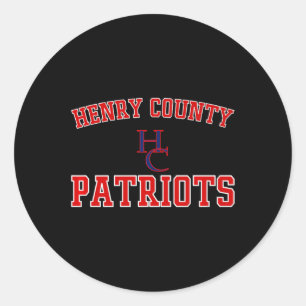 Adesivo Redondo Henry County Patriots Logo Varsity Hs