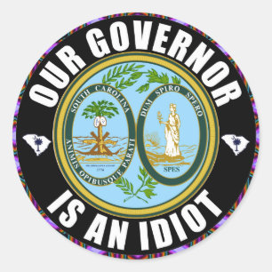 Adesivo Redondo Henry McMaster é um idiota