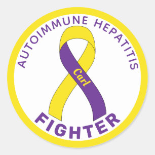 Adesivo Redondo Hepatite Autoimune Friso Branco Clássico