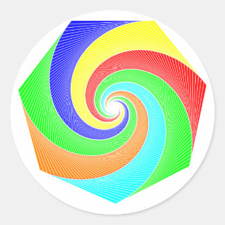 Adesivo Redondo Heptágono espiral septagon spirals