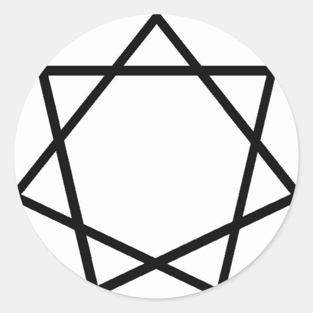 Adesivo Redondo Heptagram Negro (Frente)