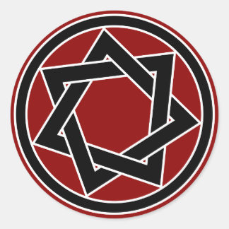Adesivo Redondo Heptagram Negro