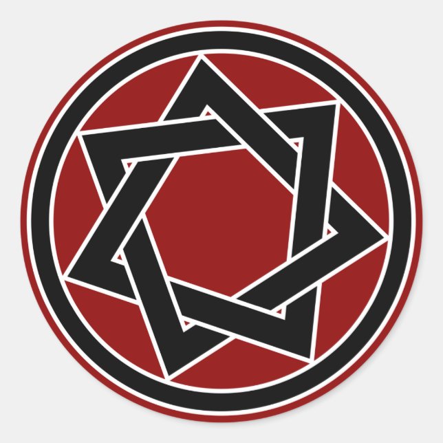 Adesivo Redondo Heptagram Negro (Frente)