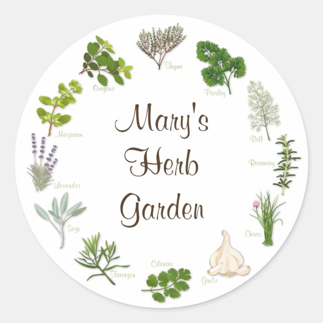 Adesivo Redondo Herb Garden Stickers (Frente)