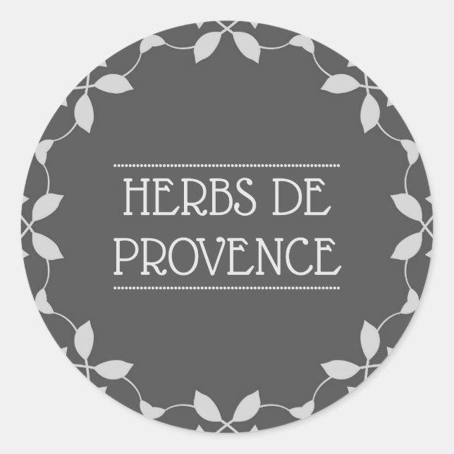 Adesivo Redondo Herbes De Provence Spice Jar Label (Frente)