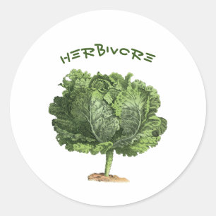 Adesivo Redondo Herbivore Vegan Vegetarian Sticker