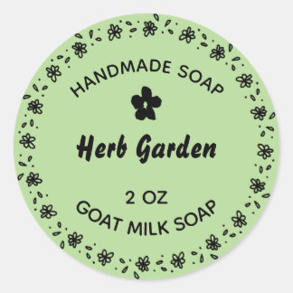 Adesivo Redondo Herbo do País da Flor Russa de Sabão Caseiro