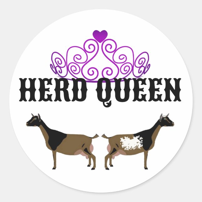 Adesivo Redondo Herd Queen -  Nigerian Dwarf Goat (Frente)