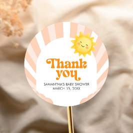 Adesivo Redondo Here Comes the Sun Baby Shower