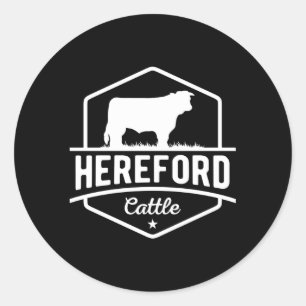 Adesivo Redondo Hereford Cattle Hereford Cow Para Fazendeiro De Bo