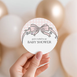 Adesivo Redondo Here's the Scoop Pink Ice Cream Sundae Favor