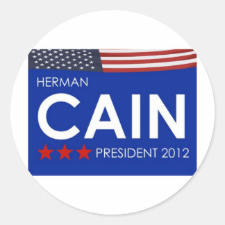 Adesivo Redondo Herman Cain 2012