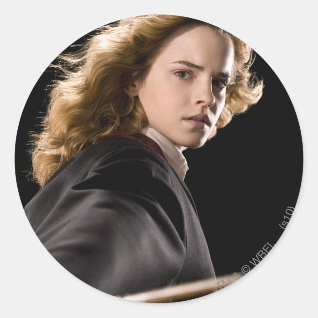 Adesivo Redondo Hermione Granger Pronto Para Ação (Frente)