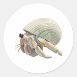 Adesivo Redondo Hermit Crab Sticker