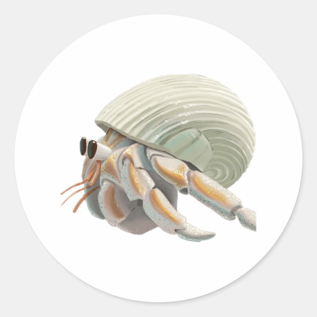Adesivo Redondo Hermit Crab Sticker (Frente)