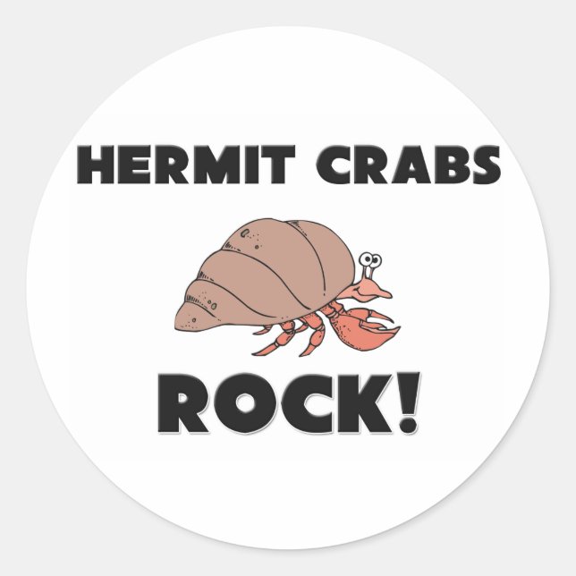 Adesivo Redondo Hermit Crabs Rock (Frente)