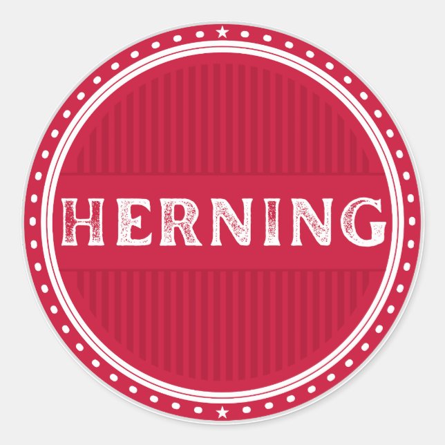 Adesivo Redondo Herning City Pride Emblem – Danish Identity (Frente)