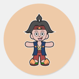 Adesivo Redondo Hero Momotaro, o Menino Pêssego