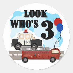 Adesivo Redondo Heroes aniversário de 3 anos Camisetas e presentes