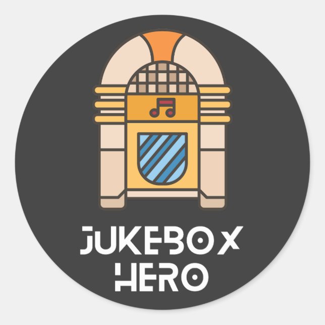 Adesivo Redondo Herói da Jukebox (Frente)