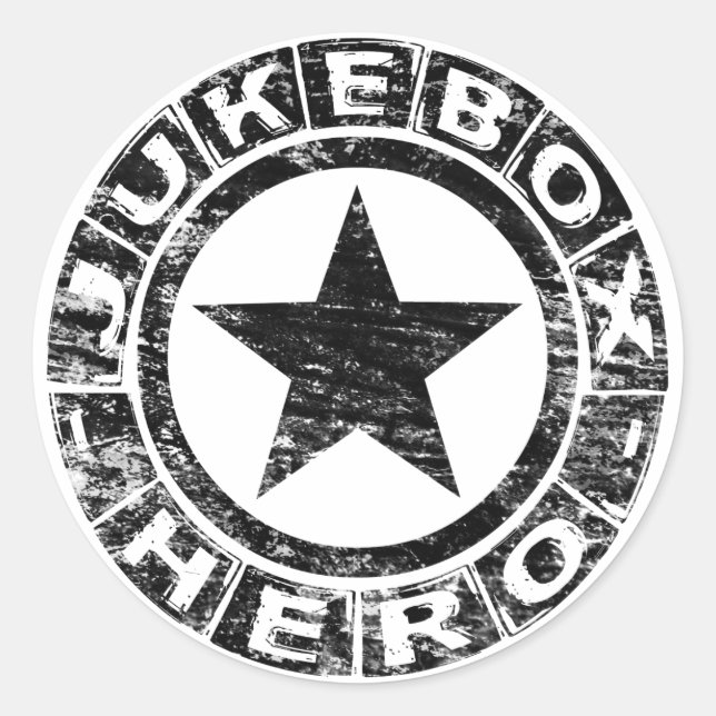 Adesivo Redondo Herói do jukebox (Frente)