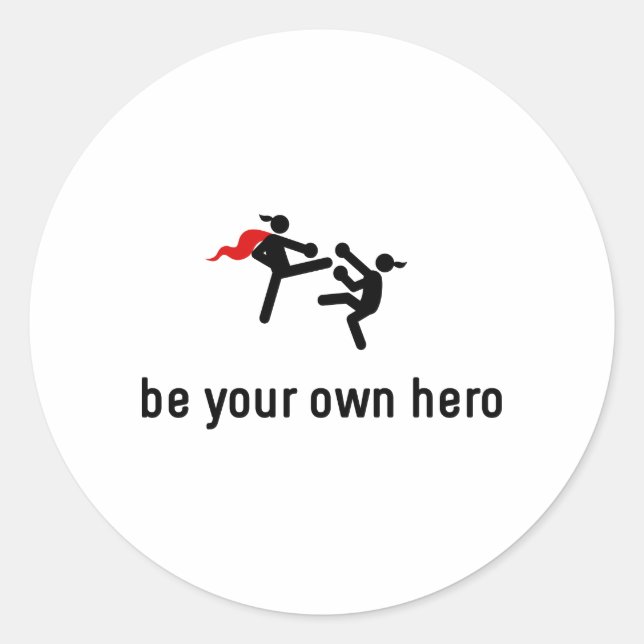 Adesivo Redondo Herói do Kickboxing (Frente)