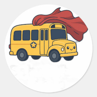Adesivo Redondo Herói do Ônibus Escolar