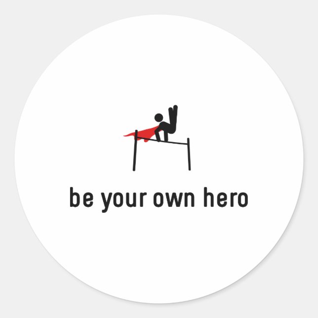 Adesivo Redondo Herói Horizontal do Bar da Ginástica (Frente)