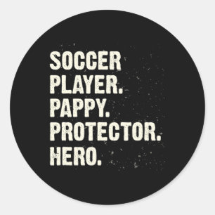 Adesivo Redondo Herói Protetor Jogador de Futebol Pappy Amante de