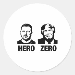 Adesivo Redondo Herói Zelensky Zero Trump Apoie A Ucrânia Suporte