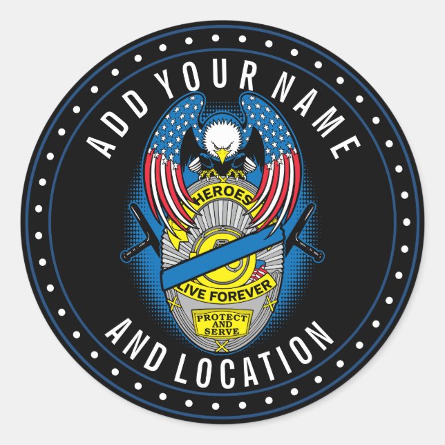 Adesivo Redondo Heroínas Vive para Crachá de Memória Policial (Frente)