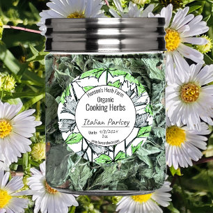 Adesivo Redondo Herpes do Cozinhar vazio Jar Label Herb Fazenda Ne