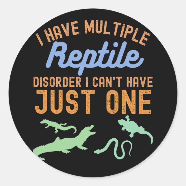 Adesivo Redondo Herpetologista, Animais Herpetológicos (Frente)