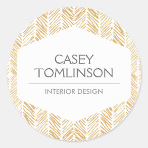 Adesivo Redondo HERRINGBONE Dourado/TRABALHO DE ARTE CHEVRON