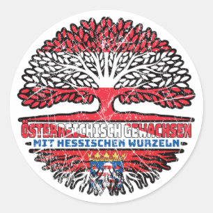 Adesivo Redondo Hessen Hessisch Österreichisch Österreich Baum