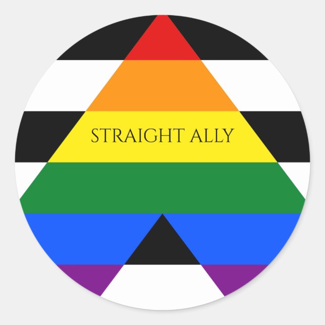 Adesivo Redondo Hetero Ally Pride (Frente)