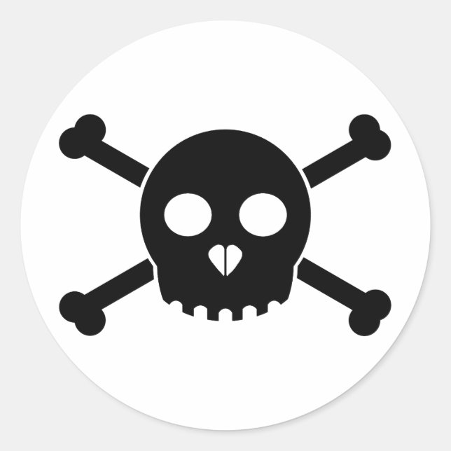 Adesivo Redondo Hetero Black Deth's Head Sticker (Frente)