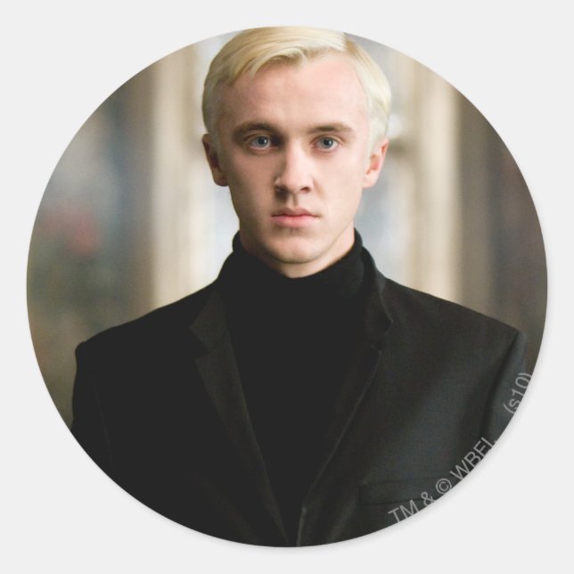 Adesivo Redondo Hetero Draco Malfoy em (Frente)