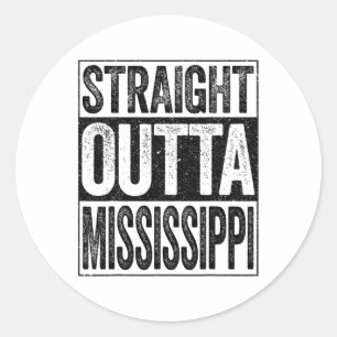 Adesivo Redondo Hetero Fora do Mississippi Estado da Sra.