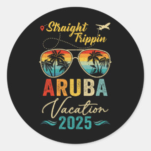Adesivo Redondo Hetero Trippin Aruba 2025 Férias de Verão