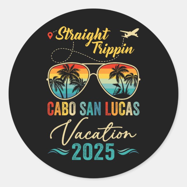 Adesivo Redondo Hetero Trippin Cabo San Lucas 2025 Verão (Frente)