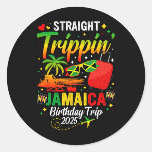 Adesivo Redondo Hetero Trippin' Jamaica Vacation 2025 Birthday F