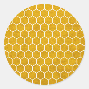 Adesivo Redondo Hexagonal Hexagonal Amarelo
