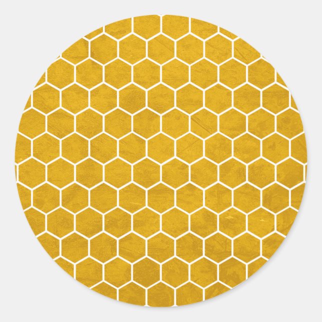 Adesivo Redondo Hexagonal Hexagonal Amarelo (Frente)