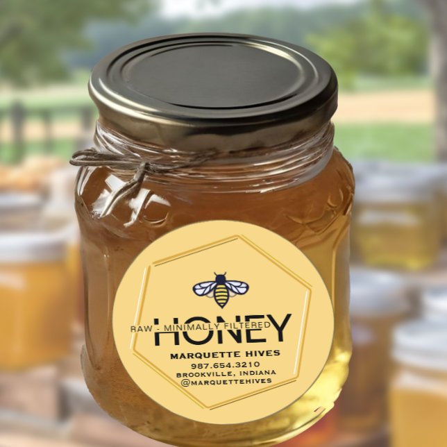 Adesivo Redondo Hexágono 3D moderno e MEL Bruto das Abelhas Estili (Criador carregado)